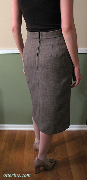 Grey button-front skirt