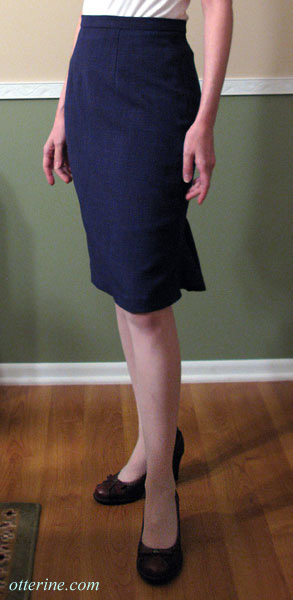 Deep blue modern bustle skirt